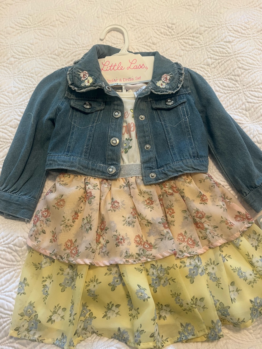 Toddler girls dress with matching jacket and bloomers